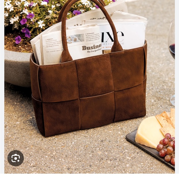 J. McLaughlin Tessare woven suede bag - Picture 1 of 6